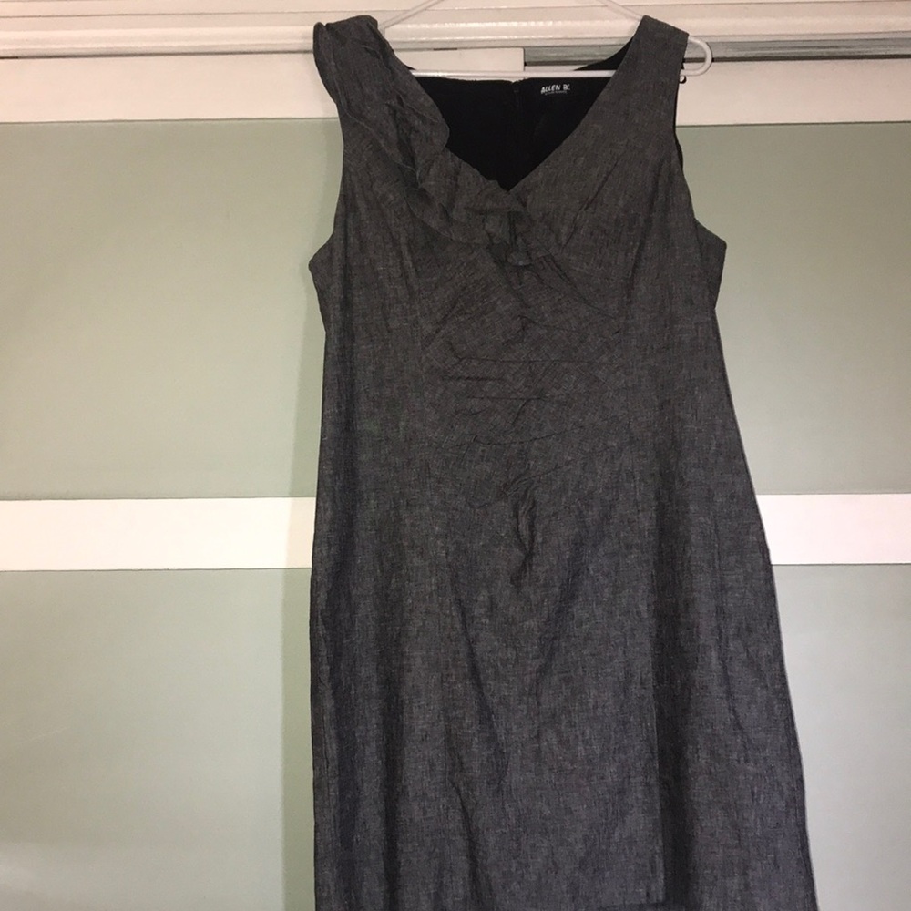 Woman’s Allen B. Gray Sleeveless Dress w/ Ruffles